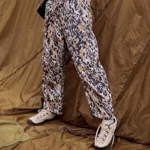 NWT FREE PEOPLE Game Day Leopard Combo Printed Pants- Size XS